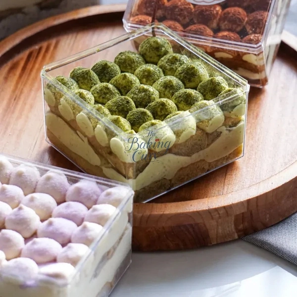 The Baking Curv Acrylic Square Tub – 9x9x5 cm (Pack of 12) - 