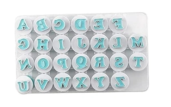 26 Pcs Push Easy Alphabet (Uppercase) Fondant, SugarPaste, Cookie Cutter