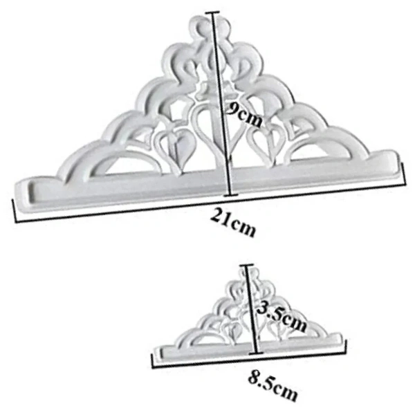 The Baking Curv Crown Plunger Cutter Set of 2 – Royal Fondant & Cookie Cutters for Cake Decorating & Themed Bakes