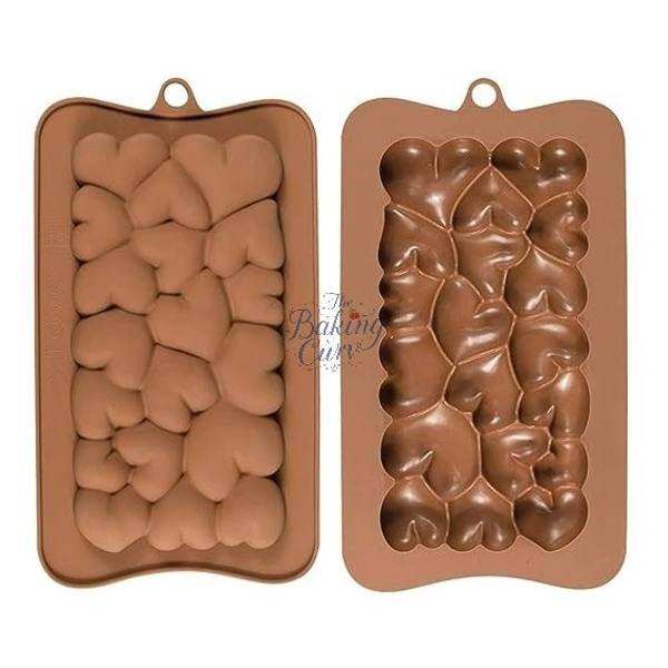 The Baking Curv 3D Heart Silicone Chocolate Mould – Non-Stick & Reusable for Cake Garnish, Candy & Desserts