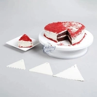 The Baking Curv 3-Piece Triangle Cake Scraper Set – Icing Smoother Tools for Cream, Ganache & Fondant Decoration