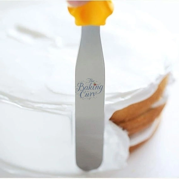 The Baking Curv 3-Piece Cake Icing Spatula Set – Angled & Straight Palette Knives for Smooth Cake Frosting & Decorating