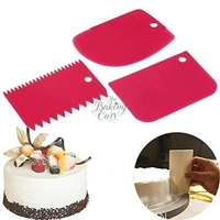 The Baking Curv 3-Piece Cake Scraper Set with Dough Cutter – Icing Smoother Tools for Cream, Ganache & Baking Prep