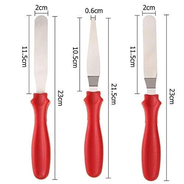 The Baking Curv 3 Pcs Palette Knife Set – Icing Spatula for Cake Decorating & Smoothing