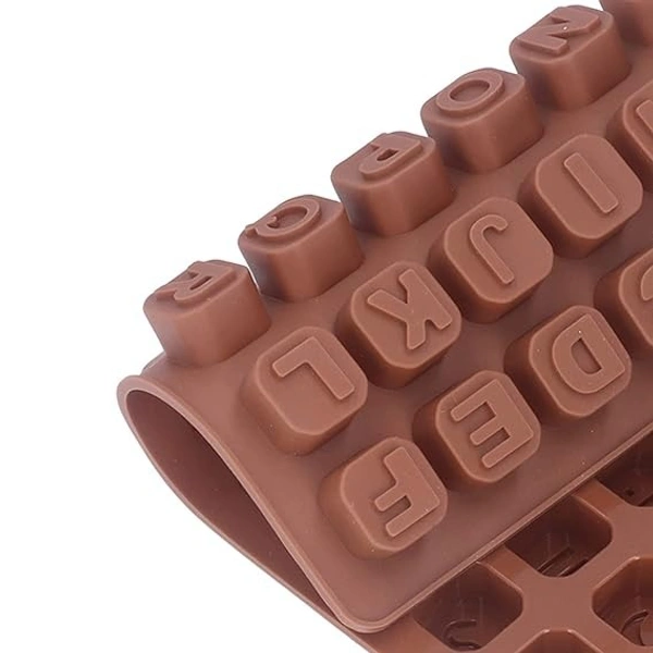 The Baking Curv 48 Cavity Alphabet Letter Silicone Mould – A to Z Chocolate & Fondant Mold for Baking & Cake Decorating