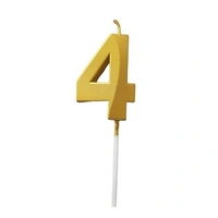 The Baking Curv Golden Number 4 Candle | Metallic Gold Cake Topper for Birthday, Party Decoration, Kids & Adults Celebration| Number Candle | Birthday Candle