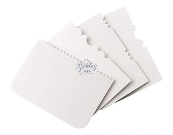 The Baking Curv 4pcs Side Scraper Set – Patterned Edge Cake Cream & Icing Smoother