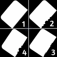 The Baking Curv 4pcs Side Scraper Set – Patterned Edge Cake Cream & Icing Smoother