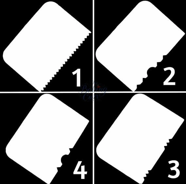 The Baking Curv 4pcs Side Scraper Set – Patterned Edge Cake Cream & Icing Smoother