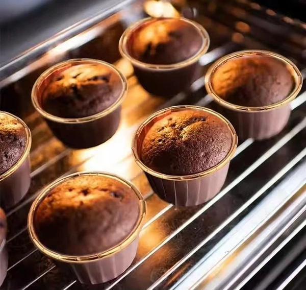 Muffin Cup with Lid (6040) (Pack of 100) - 60x40mm, Brown