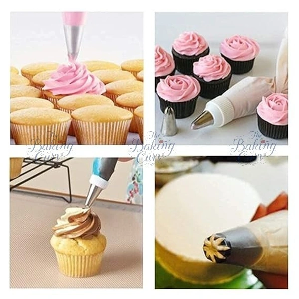 The Baking Curv 52-Piece Icing Nozzle Set – Stainless Steel Piping Tips with Coupler & Storage Box for Cake Decorating & Baking