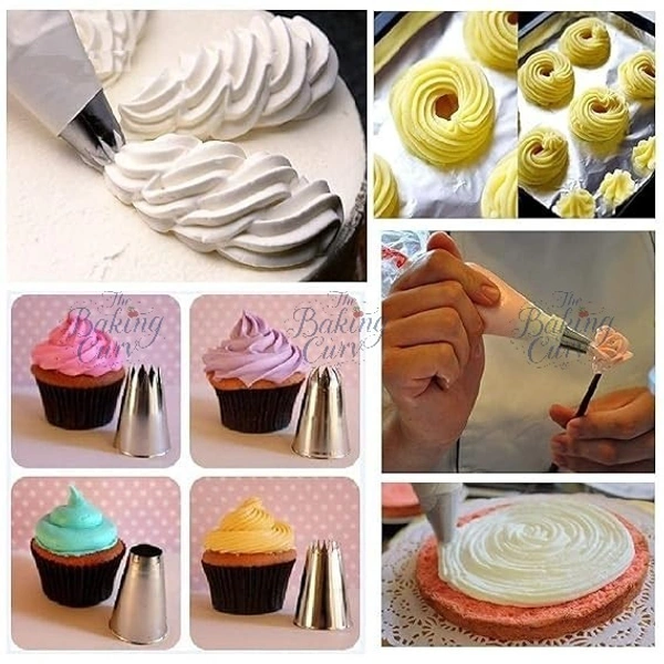 The Baking Curv 52-Piece Icing Nozzle Set – Stainless Steel Piping Tips with Coupler & Storage Box for Cake Decorating & Baking
