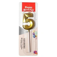 The Baking Curv Golden Number 5 Candle | Metallic Gold Cake Topper for Birthday, Party Decoration, Kids & Adults Celebration| Number Candle | Birthday Candle