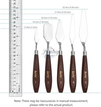 The Baking Curv 5pc Painting Palette Knife Set – Stainless Steel Knives for Cake Decorating & Art