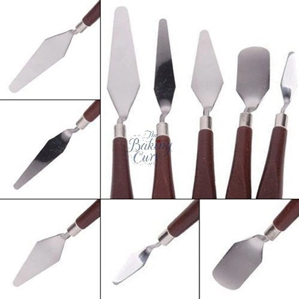 The Baking Curv 5pc Painting Palette Knife Set – Stainless Steel Knives for Cake Decorating & Art