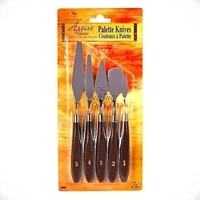 The Baking Curv 5pc Painting Palette Knife Set – Stainless Steel Knives for Cake Decorating & Art