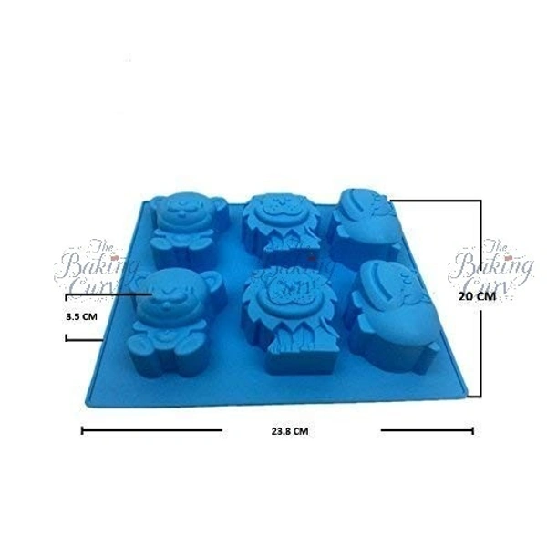 The Baking Curv 6-Cavity Animal Shape Silicone Soap Mould – Non-Stick, Flexible & Reusable Tray for Soap, Chocolate, Jelly & Crafts