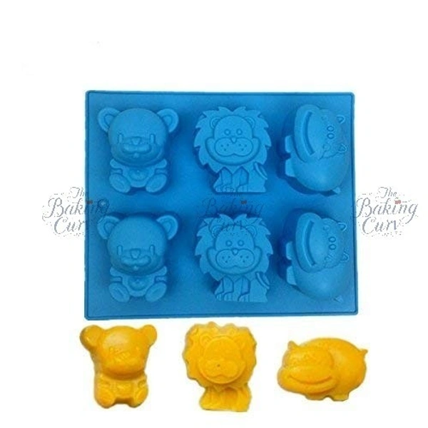 The Baking Curv 6-Cavity Animal Shape Silicone Soap Mould – Non-Stick, Flexible & Reusable Tray for Soap, Chocolate, Jelly & Crafts