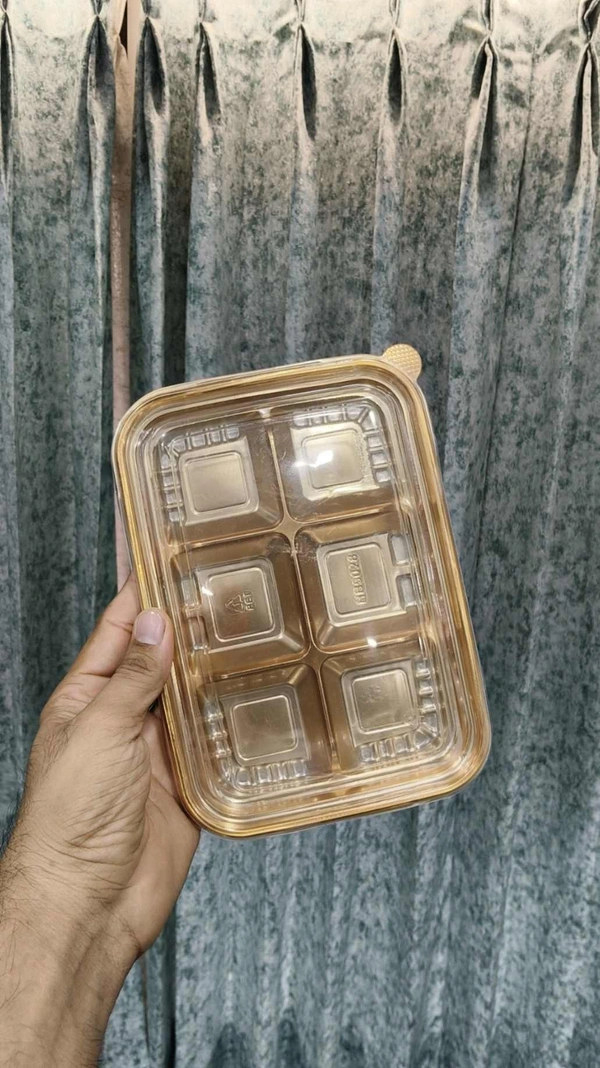 The Baking Curv 6 Cavity Golden Box | For Brownie, Ladoo, Cake (Pack of 10)