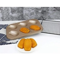 The Baking Curv 6 Cavity Madeleine Muffin Cake Mould Tray – Non-Stick Baking Pan