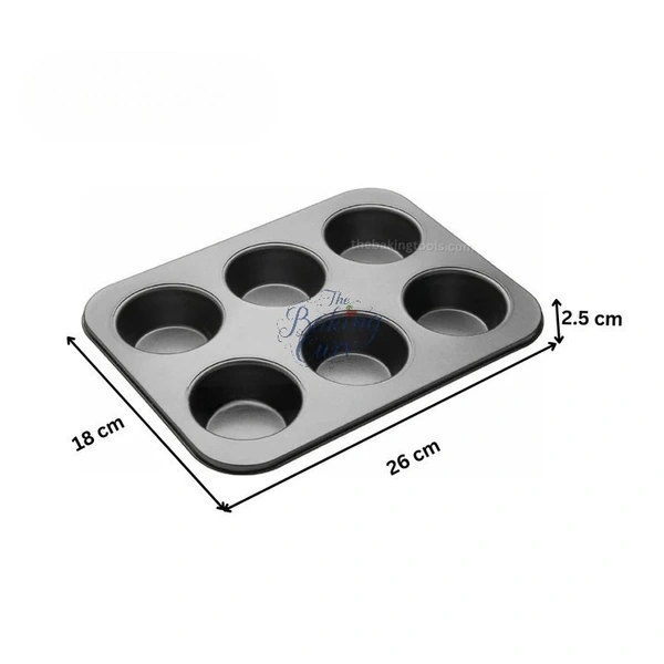 The Baking Curv 6 Cavity Muffin Cupcake Tray Mould – Non-Stick Baking Pan