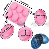 The Baking Curv 6-Cavity Oval Shape Silicone Soap Mould – Non-Stick, Flexible & Reusable Tray for Soap, Chocolate, Jelly & Crafts