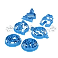 The Baking Curv 6-Piece Superhero Fondant Cutter Set – Captain America, Iron Man, Thor, Flash & Shield Shapes for Theme Cake Decoration
