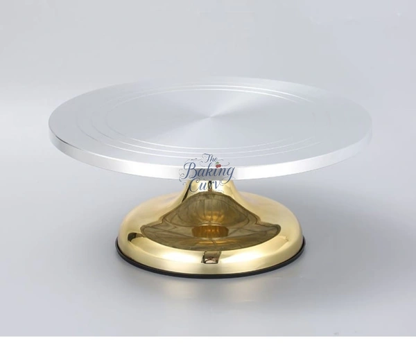 The Baking Curv Premium Aluminum & Steel Cake Turntable – Smooth Rotating Stand for Cake Decoration & Icing