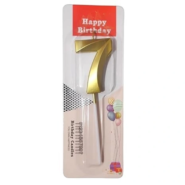 The Baking Curv Golden Number 7 Candle | Metallic Gold Cake Topper for Birthday, Party Decoration, Kids & Adults Celebration | Number Candle | Birthday Candle