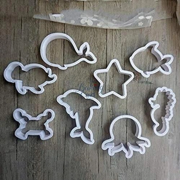 "Ocean Animal Cookie Cutter Set – 8 Pcs Sea Life Shapes for Baking, Fondant & Crafts"
