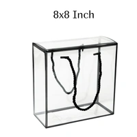 The Baking Curv Transparent 8x8 PVC Hamper Boxes with Handle – Square Gift Packaging Boxes for Hampers & Return Gifts - Pack of 5