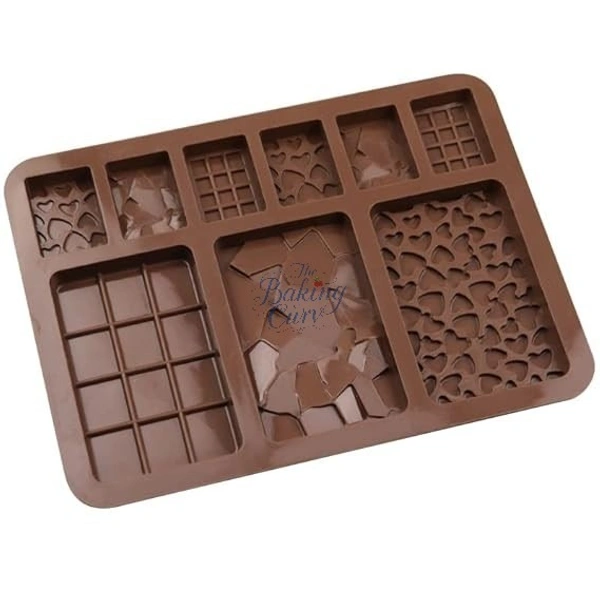 The Baking Curv 9-Cavity Silicone Chocolate Bar Mould – Non-Stick & Flexible Tray for Homemade Candy & Desserts