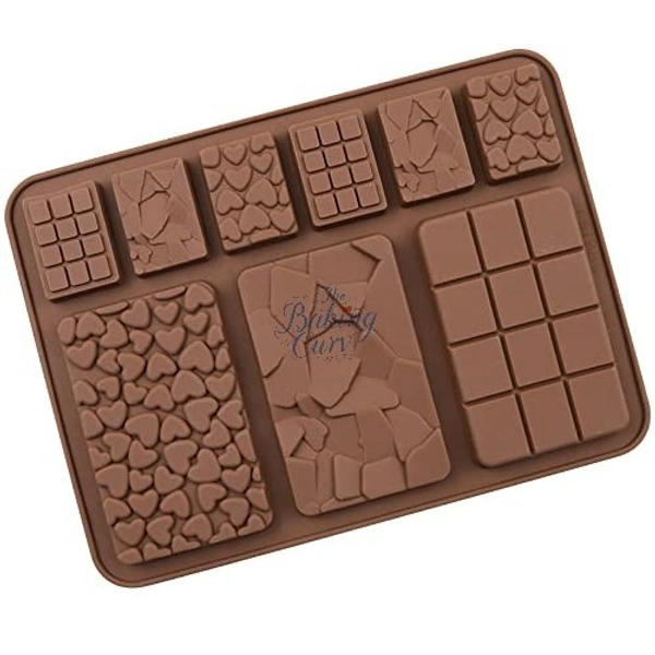 The Baking Curv 9-Cavity Silicone Chocolate Bar Mould – Non-Stick & Flexible Tray for Homemade Candy & Desserts