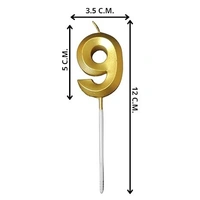 The Baking Curv Golden Number 9 Candle | Metallic Gold Cake Topper for Birthday, Party Decoration, Kids & Adults Celebration | Number Candle | Birthday Candle