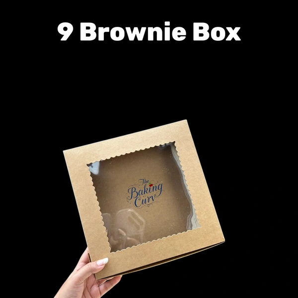The Baking Curv Kraft 9 Brownie Box  - Pack of 10