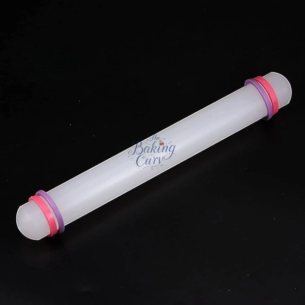 The Baking Curv 9 Inch Nylon Fondant and Dough Rolling Pin – With Adjustable Thickness Guide Rings