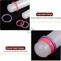 The Baking Curv 9 Inch Nylon Fondant and Dough Rolling Pin – With Adjustable Thickness Guide Rings