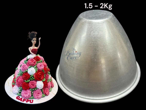 The Baking Curv Aluminium Doll Cake Tin Mould – 1.5 to 2 kg Capacity for Themed & Princess Cakes