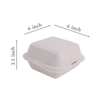 The Baking Curv  Burger Box Bento Box 100% Eco Friendly Take Away Container with Smart Lock Lid - 6x6, Pack Of 25