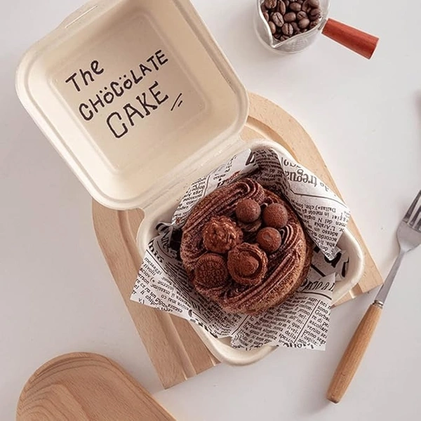 The Baking Curv  Burger Box Bento Box 100% Eco Friendly Take Away Container with Smart Lock Lid - 6x6, Pack Of 25