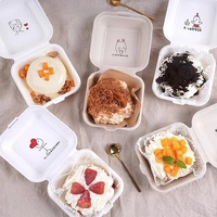 The Baking Curv Burger Box Bento Box 100% Eco Friendly Take Away Container with Smart Lock Lid - 8x8, Pack Of 10