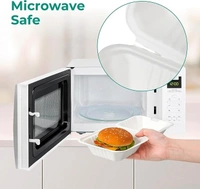 The Baking Curv Burger Box Bento Box 100% Eco Friendly Take Away Container with Smart Lock Lid - 8x8, Pack Of 10