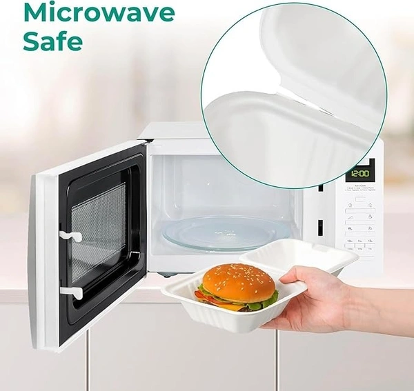 The Baking Curv Burger Box Bento Box 100% Eco Friendly Take Away Container with Smart Lock Lid - 8x8, Pack Of 25