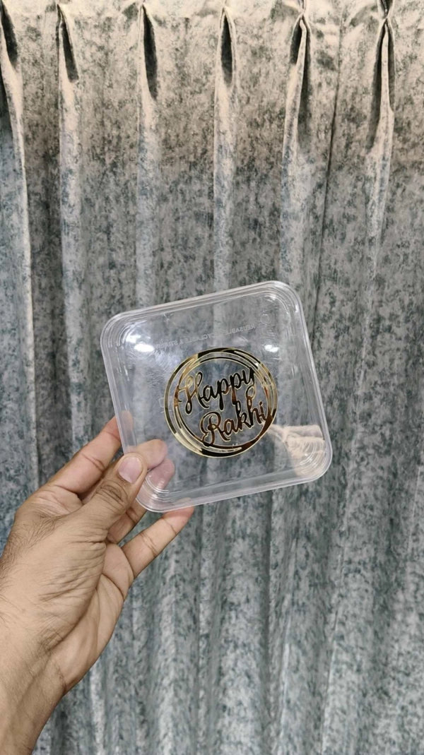 The Baking Curv Big Size Square Acrylic tub for Pudding and Tiramisue (Pack of 10)