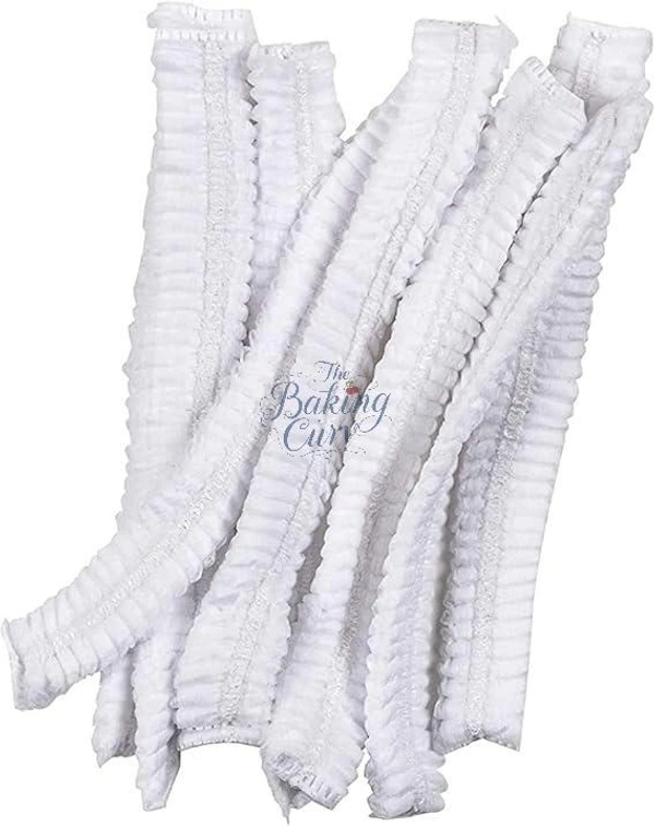 The Baking Curv Bouffant Cap ,Stretchable White Caps, Chef Cap for Kitchen