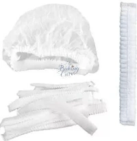 The Baking Curv Bouffant Cap ,Stretchable White Caps, Chef Cap for Kitchen