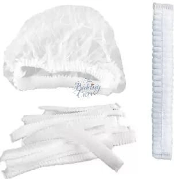 The Baking Curv Bouffant Cap ,Stretchable White Caps, Chef Cap for Kitchen