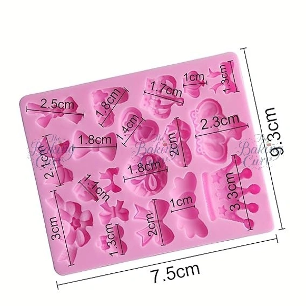 The Baking Curv Bows Crown Heart Silicone Mold, Multifunction Bow Queen Cake Decorating for Sugarcraft, Fondant, Resin,Decorating