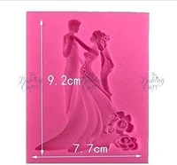 The Baking Curv Bride and Groom Fondant Cake Topper Silicone Mold Couple Dancing