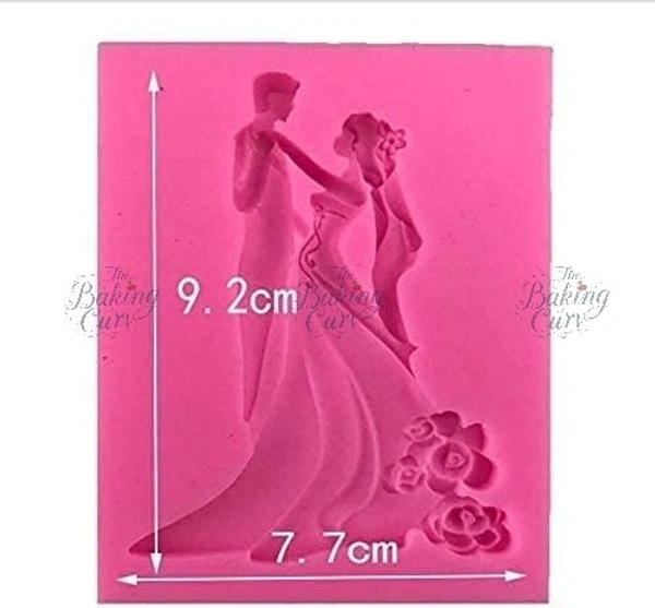 The Baking Curv Bride and Groom Fondant Cake Topper Silicone Mold Couple Dancing